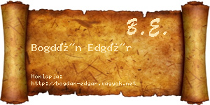 Bogdán Edgár névjegykártya